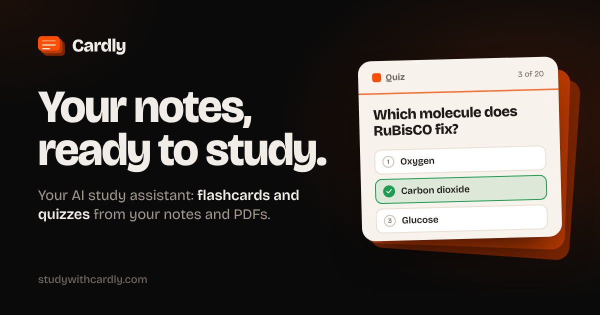 Cardly - AI study assistant that turns your notes and PDFs into flashcards and quizzes